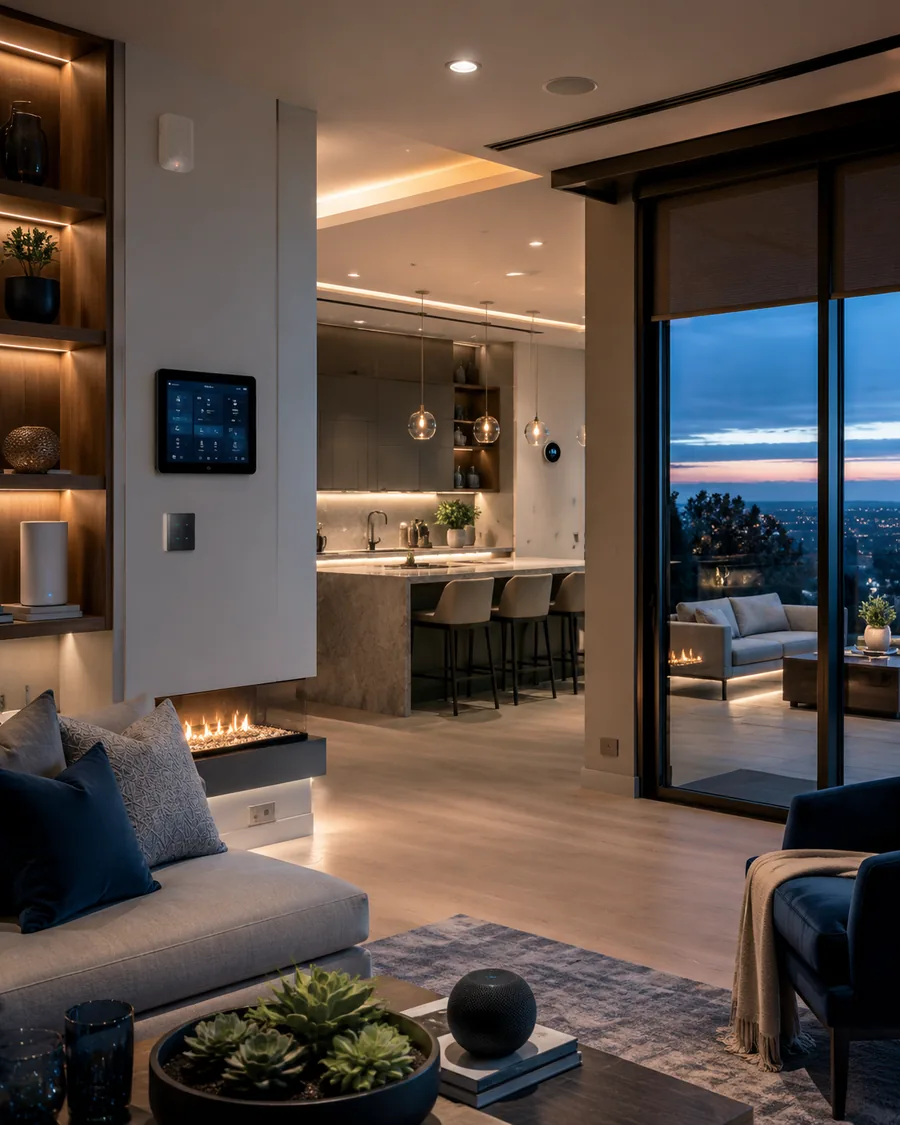 Smart home environment with integrated lighting, climate and connected controls