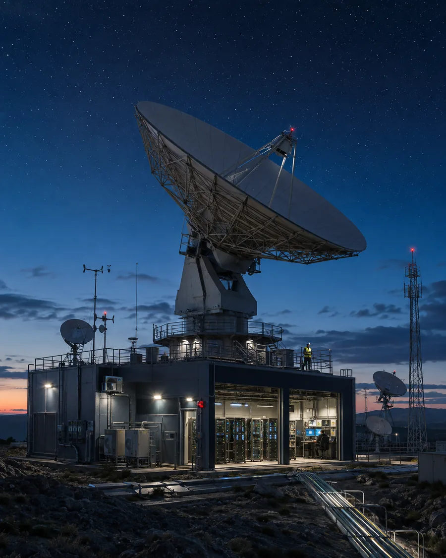Integrated ground communications and satellite systems facility